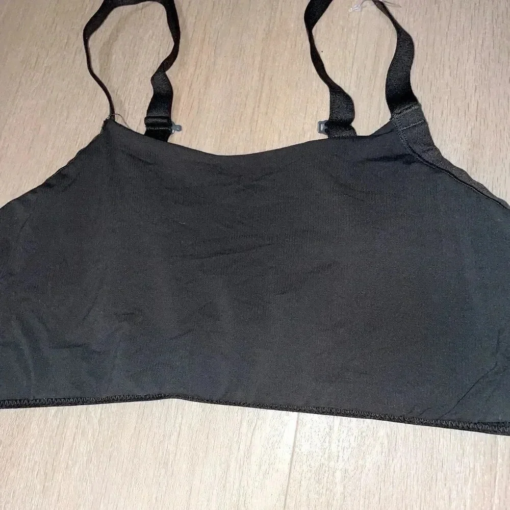 NATORI UNLINED CONVERTIBLE BRALETTE WITH LIGHT SUPPORT DARK GREY SIZE XL